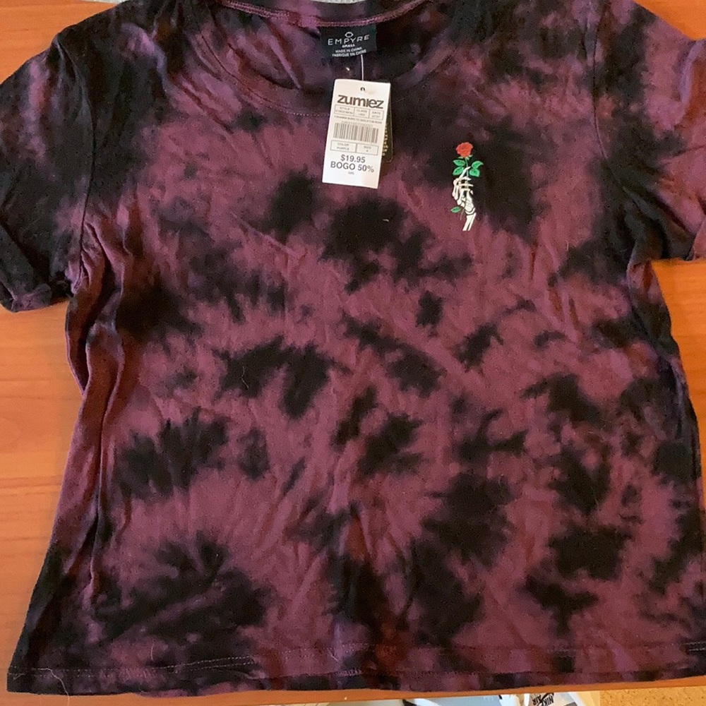 Zumiez long crop tie die tee